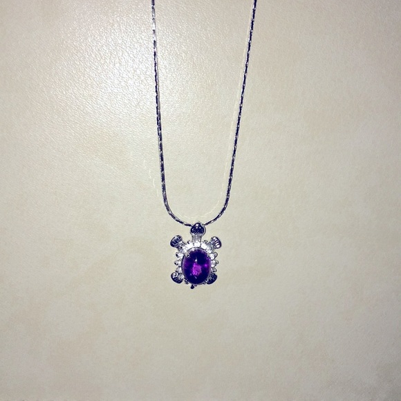 Genuine Amethyst and Diamond Necklace - Picture 5 of 7